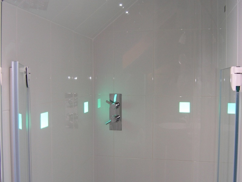 Square Tilelites in shower